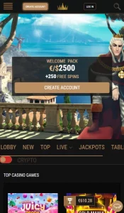 Mobilní verze online kasina Kings